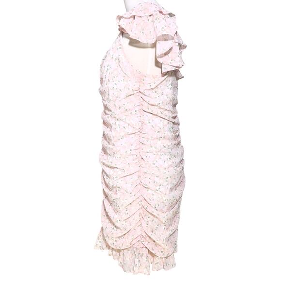 Elodie Floral Ruffle Dress Pink White SZ L - Picture 5 of 10